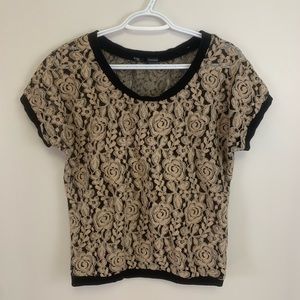 Gold/Tan Floral Lace Shirt